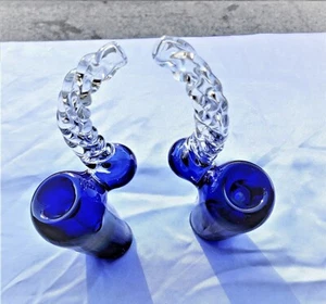 6" blaue Sherlock Glas Sprudler Pfeife mit verdrehtem Hals - US-Verkäufer - Bild 1 von 2