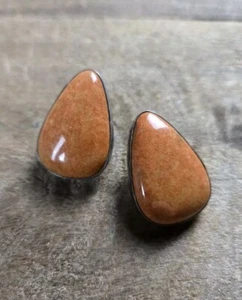 Orecchini pendenti DTR in argento sterling 925 con diaspro arancione timbrato - Foto 1 di 3