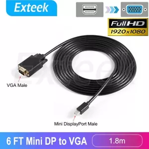 1.8M Mini Display Port DP to VGA Male Cable Adapter For Macbook Air Thunderbolt - Picture 1 of 6