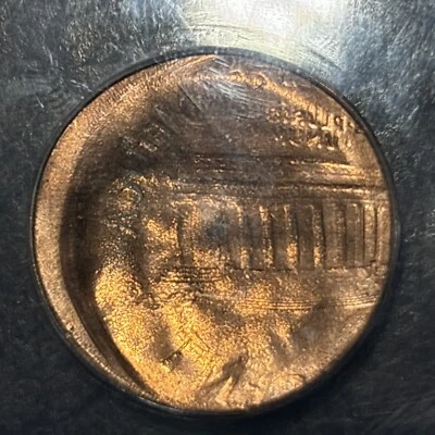 lincoln cent error (ND) Lincoln 1982-2008 Broadstruck Brockage  ANACS Ms 64 Red - Image 1 of 4