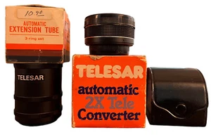 Telesar Auto 2x Converter Lens Auto Extension Tube Pentax Universal Japan Lot 2 - Picture 1 of 9