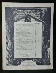 Military March Sheet Music Carl Fisher Grand Funeral Marches 1910 - Picture 1 of 5