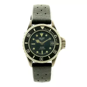 HEUER 980.038 PROF DIVER 1000 BLACK DIAL 200M LADIES WATCH FOR PARTS OR REPAIRS - Picture 1 of 9