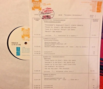 12/1/86 SOLID GOLD SCRAPBOOK DECEMBERS:BREAD, ANIMALS, MONKEES, BO DIDDLEY,BREAD - Image 1 of 2