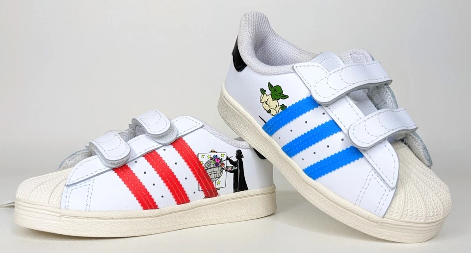 adidas Superstar CF I Star Wars Darth Vader & Yoda FZ0646  -TODDLER SIZE 8 -NEW  - Image 1 of 4