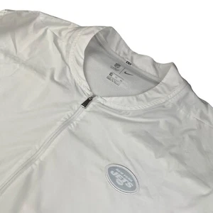New York Jets x Nike Men's Team Issued 1/4 Zip Windbreaker Jacket White • 3XL - Picture 1 of 10