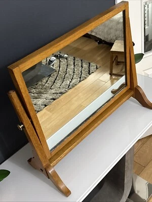 Solid Oak Air Ministry Swing Mirror from the 1950s - Image 1 of 4