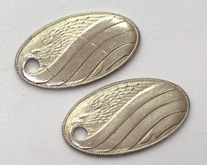 Lot of 2 Unused Vintage PATRIOTIC American Eagle KEY Tag FOBS - Picture 1 of 3