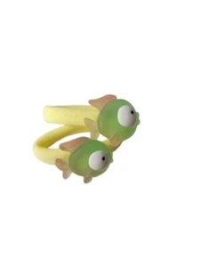 NEW 2 Pack 2.5cm Green Fish Elasticated Bobbles Hair Tie Fashion Sea Beach - Picture 1 of 1