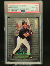 1999 Flair showcase (measures of greatness) 10 Mike Piazza 108/500 PSA 10