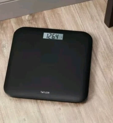 Taylor Brand ~ Digital Bath Scale ~ Black Thin Model 7042 400lb Max Kg Pounds St - Image 1 of 4