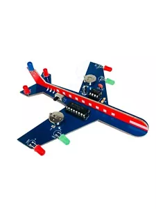 Flashing LED Airplane DIY Electronic Kit Learn to solder PCB board. Home Project - Picture 1 of 5