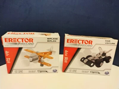 LOTE DE 2 kits de modelos de montador de Meccano BiPlane y coche nuevos Foto 1 de 2