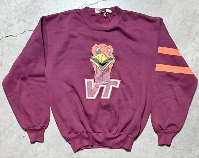 Sudadera Mujer’s Vintage 80’s 90’s Nutmeg Mills Virginia Tech Hokies Talla L Foto 1 de 4