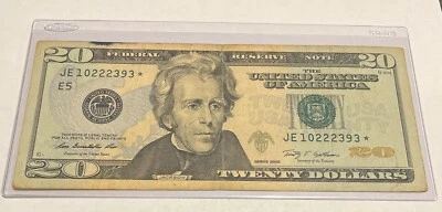 US Fancy Star Error Note Serial Twenty Dollar Replacement Duplicate Ink Fed $20 - Image 1 of 2