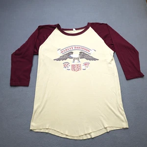 T-shirt vintage Harley Davidson manica 3/4 uomo taglia XL made in USA Richmond VA - Foto 1 di 20
