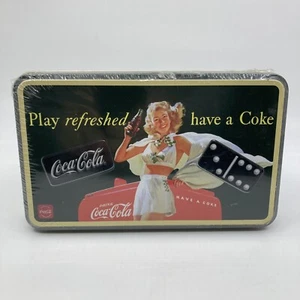 Coke Coca Cola Dominoes & Tin set Unopened Sealed Quality Coke Vintage Style - Picture 1 of 11