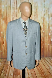 Luciano Barbera Men Herringbone Cashmere Silk 3 Button Sports Coat Sz 42R - Picture 1 of 13