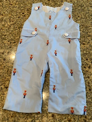 Jersey Bella Bean Boutique Niños Navidad Azul Bordado Cascanueces 12M Foto 1 de 4