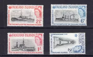 Juego de aniversario de batalla de las Islas Malvinas 1964, SG 215/218, LMM - 4 sellos - Imagen 1 de 2