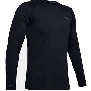 Under Armour 1353349 Men's UA Base 4.0 Crew Baselayer Black Long Sleeve Top - Picture 1 of 6