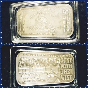 Gone With The Wind "Atlanta Burns" Silver Art Bar MGM The Silver Mint Gable - Picture 1 of 1