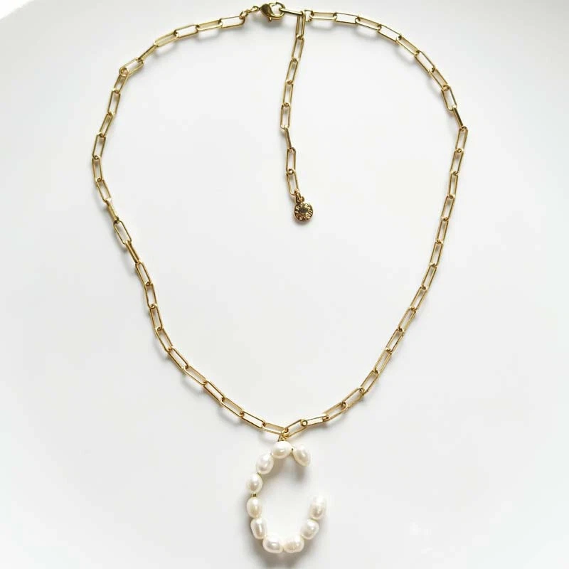 17-дюймовый минималистский реальный жемчуг подвеска ожерелье шик женщин повседневные ювелирные изделия - Изображение 1 из 3