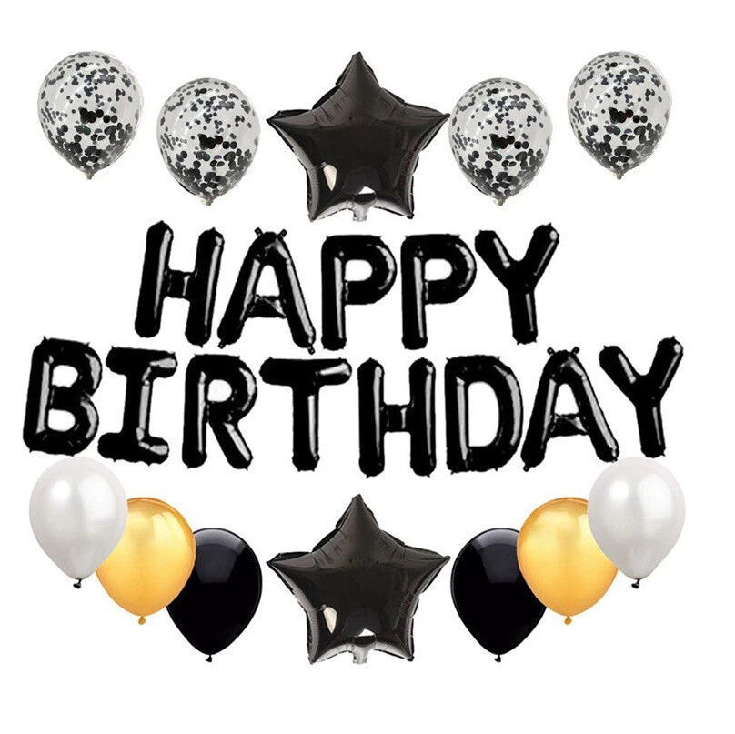 Happy Birthday Self Inflating Foil Balloons Lettering Banner With Ribbon US Stoc - Image 1 of 1