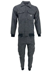 Mens Time Is Money Tracksuit Slim Fit Set Tops Jogging Button Shirt Warm Winter - Picture 1 of 22