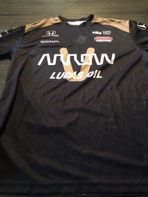 James Hinchcliffe #5 Arrow-V Signed XL Indycar Crew Shirt - Image 1 of 3
