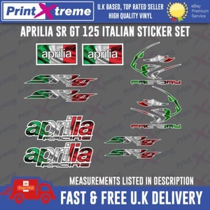 Aprilia SR GT 125 Italian flag sticker decal kit set Factory Racing - Picture 1 of 7