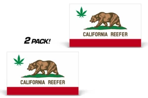 2-pack Universal Vinyl Graphic Decal 5x3 Sticker California Reefer Flag - Imagen 1 de 1