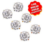 0.75 Ct Round Brilliant Simulated Diamond Solitaire Stud Earrings 10k Solid Gold