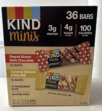 Kind Mini Bars, Variety Pack.  18 Of Each Kind 36 Bars Total. 0.7 Oz Size.