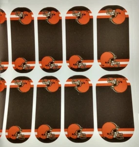 Jamberry Nail Wraps Full Sheet - "Cleveland Browns" NFL Football - Picture 1 of 2
