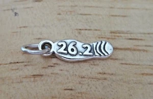 Sterling Silver 17x6mm Marathon Running Shoe says 26.2 Charm - Picture 1 of 4
