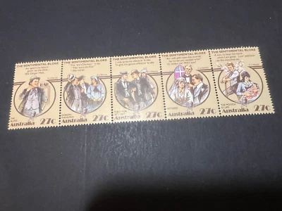 Australia 1983 The Sentimental Bloke MNH tira de 5 SG #890-894, SC #881 Foto 1 de 2