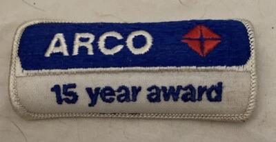 Parche Bordado ARCO - PREMIO 15 AÑOS - Gas Company Vintage - Original Años 60-70 4x2 Foto 1 de 4