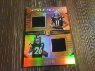 Chase Claypool Anthony McFarand Jr NEWLY MINTED 83/249 DUAL JERSEY PATCH - Image 1 of 2