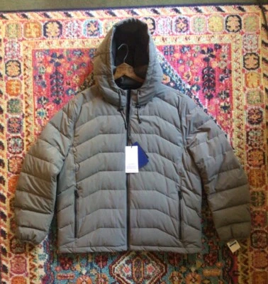 NUEVO Andrew Marc "Claxton" Chaqueta acolchada con capucha para hombre XL gris metalizado Foto 1 de 4