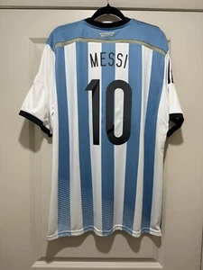 Messi #10 Men’s EXTRA LARGE Adidas Argentina Home Jersey World Cup 2014 - Picture 1 of 20