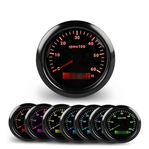 Tachometers 85mm 3.34in Boat Marine Car 0-6000 RPM Meter Kit 7 Colors for Aut... - Picture 1 of 7