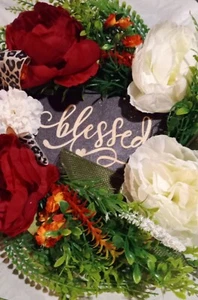 Blessed Wreath Year Round Wreath Cheetah-Wreath Everyday Wreath Font Door Wreath - Picture 1 of 12