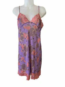 Vestido Rosa Púrpura Encaje Floral Chemise Sin Mangas Victoria's Secret TALLA GRANDE - Imagen 1 de 4