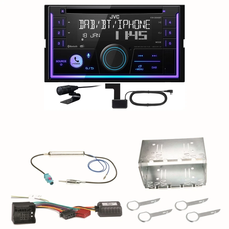 JVC KW-DB95BT Bluetooth Digitalradio Einbauset für Fox Polo 9N3 - Bild 1 von 1