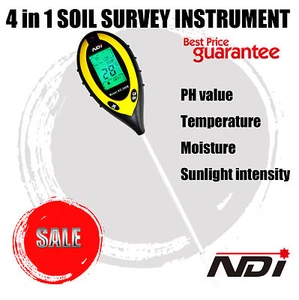4 in 1 Soil PH Tester Moisture Sunlight Light Test Meter for Garden Plant Lawns - Picture 1 of 4