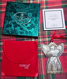 Towle 1997 plata esterlina adorno ángel 7ª edición con caja y bolsa - Imagen 1 de 9