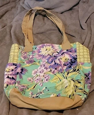 👜 Floral Canvas Tote Bag – Amy Butler Style – Boho Chic Shoulder Bag - Image 1 of 4