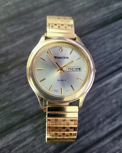 Reloj Westclox retro vintage raro de diamantes para hombre batería nueva - Imagen 1 de 7