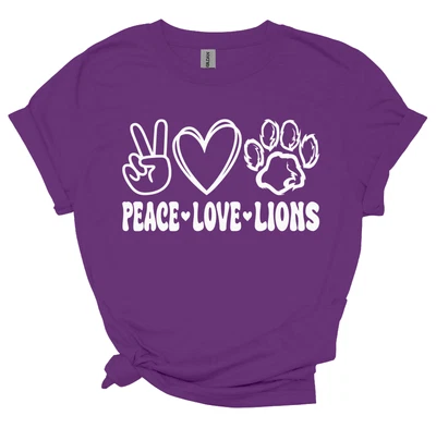 CAMISETA Peace Love Panthers, Wildcats, Pumas, Tigres O Leones, Jóvenes y Adultos Foto 1 de 4